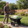 Garden Cart Wheelbarrow, 2-Wheel Outdoor Trolley with Metal Frame, 14" Pneumatic Tires