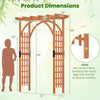 Outdoor Wood Arbor Arch, Natural Solid Wood Garden Arch Arbor Trellis for Climbing Plants