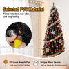 6FT Prelit Pencil Black Christmas Tree, Artificial Slim Xmas Tree with 618 Branch Tips