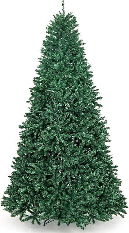 LuckTree Hinged Christmas Tree PVC Artificial Tree Home Holiday Décor w/Metal Stand (7.5 FT)