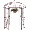 French Style Birdcage Garden Arbor, Heavy-Duty Metal Pergola Pavilion for Climbing Plants