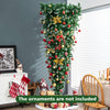 7.5 FT Pre-lit Upside Down Christmas Tree, Snow Flocked Artificial Xmas Tree with 1100 PVC Branch Tips