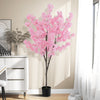 6.5FT Artificial Cherry Blossom Tree, Faux Pink Cherry Plant with Sturdy PE Trunk & Cement-Filled Nursery Pot