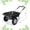 Garden Cart Wheelbarrow, 2-Wheel Outdoor Trolley with Metal Frame, 14" Pneumatic Tires
