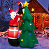 6FT Inflatable Christmas Decoration, Blow Up Christmas Tree & Santa Claus with Penguin