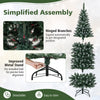 6FT/9FT Pre-Lit Pencil Christmas Tree, Snowy Artificial Christmas Tree with 1298 Branch Tips & 500 LED Lights