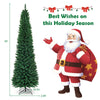8 FT Slim Pencil Artificial Christmas Tree Unlit Green with Metal Stand