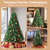 6 FT Artificial Christmas Tree Hinged Spruce with 650 Tips Foldable Metal Stand