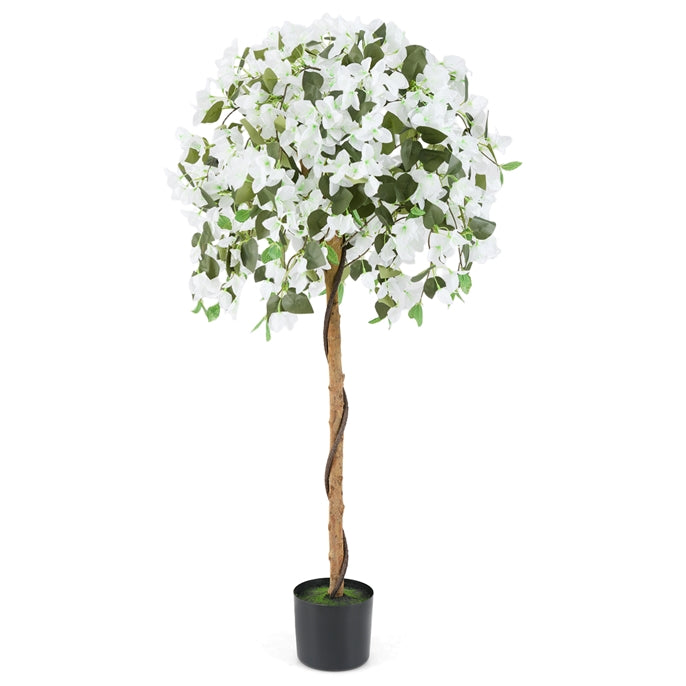 53" Artificial Bougainvillea Tree, Faux Silk Flower Plant in Pot with 576 Flowers & 288 Leaves