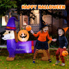 5FT Long Halloween Inflatable Dachshund, Blow Up Wiener Dog with Pumpkin & Witch Hat