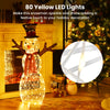 3.6 FT Lighted Christmas Snowman, Outdoor Xmas Holiday Decoration with 80 Warm LED Lights