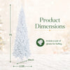 7 FT Christmas Pencil Tree, Hinged Holiday Tree with 300 Warm White LED Lights
