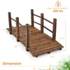 Arched Outdoor Footbridge, 5 FT Fir Wood Garden Crossing with Dual Safety Side Rails