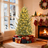 7.5FT Pre-lit Artificial Christmas Tree, Hinged Xmas Tree with 1306 Branch Tips