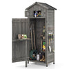 Outdoor Storage Shed, 70" Vertical Garden Shed Cabinet, Gray