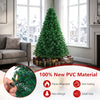 6 FT Artificial Christmas Tree Hinged Spruce with 650 Tips Foldable Metal Stand