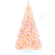 7.5 FT Pre-Lit Artificial Christmas Tree with Snow Flocked Pink Leaves