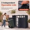 3-Bin Metal Trash Can Storage Shed, 238 x 79 CM Outdoor Garbage Shed with Flip-Up Lids & Lockable Doors