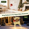 Lighted Standing Reindeer Christmas Decoration, Pre-Lit 120 LED Lights Artificial Christmas Décor with Ground Stakes and Zip Ties