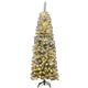 4.5/6/7.5 FT Pre-Lit Snow Flocked Artificial Christmas Tree, Easy-Setup Hinges