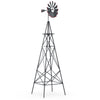 8ft Steel Windmill, Farmhouse Windmill Decoration with Directional Vane