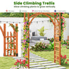 Outdoor Wood Arbor Arch, Natural Solid Wood Garden Arch Arbor Trellis for Climbing Plants