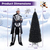 6ft Pencil Artificial Christmas Tree, Slim Christmas Tree with Metal Stand