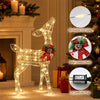 Lighted Christmas Reindeer Decoration, Small Holiday Deer Figure with 50 LED Lights & 4 Stakes