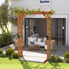 84.5" Wooden Garden Arch, Archway Arbor Trellis for Climbing Roses, Vines and Vegetables