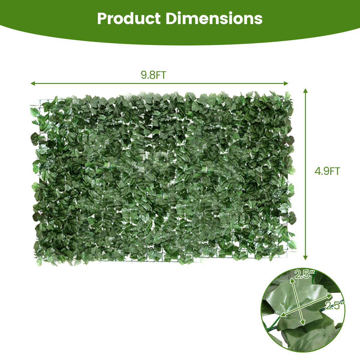 Faux Ivy Privacy Screen, Expandable Artificial Greenery Fence