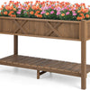 Lucktree HIPS Raised Garden Bed, Elevated Planter Box w/Legs, Storage Shelf, Drain Holes