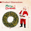 60” Large Pre-lit Christmas Wreath, Artificial Christmas Wreath with 680 Snowy Branch Tips