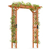 84.5" Wooden Garden Arch, Archway Arbor Trellis for Climbing Roses, Vines and Vegetables