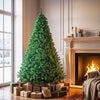 5/6/7/8 FT Artificial Christmas Tree, Unlit Full Xmas Pine Tree with 350/650/950/1138 Branch Tips & Folding Metal Stand