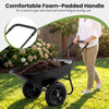 Garden Cart Wheelbarrow, 2-Wheel Outdoor Trolley with Metal Frame, 14" Pneumatic Tires
