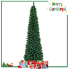 8 FT Slim Pencil Artificial Christmas Tree Unlit Green with Metal Stand