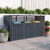 3-Bin Metal Trash Can Storage Shed, 238 x 79 CM Outdoor Garbage Shed with Flip-Up Lids & Lockable Doors