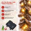 9FT Pre-lit Artificial Christmas Garland, Christmas Garland with 35 Warm White LED Lights