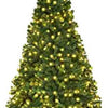 7/7.5/8 FT Pre-Lit Artificial Christmas Tree, Hinged Holiday Xmas Tree w/ 1096/1346/1438 Lush PVC Branch Tips