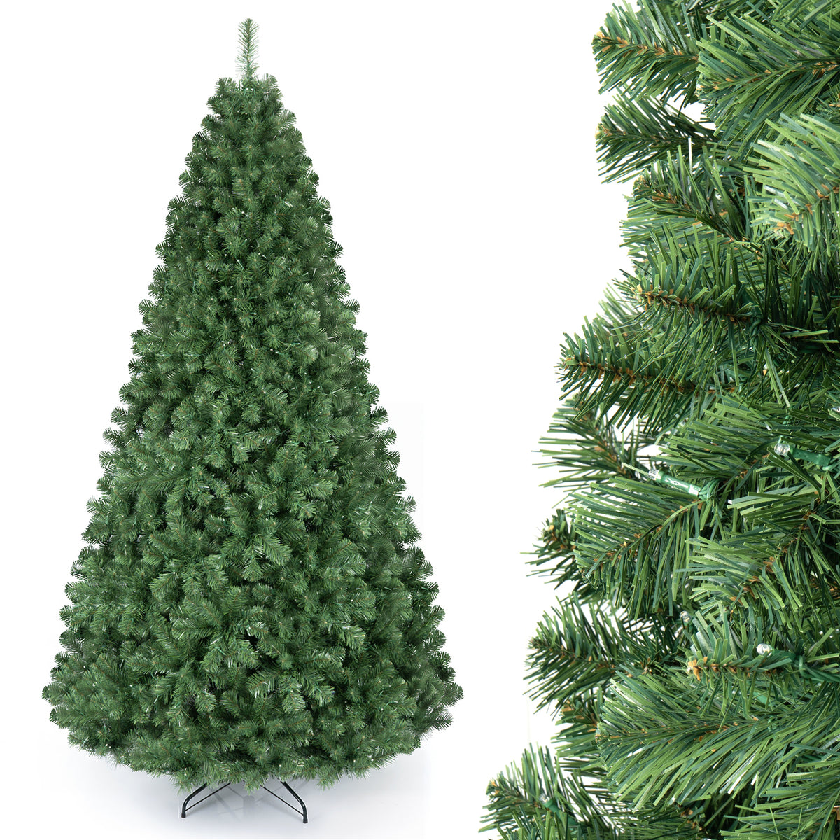 7 FT Pre-Lit Artificial Christmas Tree, 1188 Hinged Branch Tips