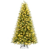 7.5FT Prelit Artificial Christmas Tree, Hinged Xmas Tree with 1449 Branch Tips