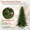 7.5FT Pre-lit Artificial Christmas Tree, Hinged Xmas Tree with 1195 Branch Tips
