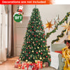 LuckTree Hinged Christmas Tree PVC Artificial Tree Home Holiday Décor w/Metal Stand (7.5 FT)