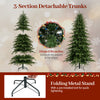 7.5FT Pre-lit Artificial Christmas Tree, Hinged Xmas Tree with 1195 Branch Tips