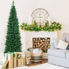 5/6/7/8/9 FT Slim Pencil Artificial Christmas Tree, Unlit Green Xmas Tree with Lush PVC Branch Tips