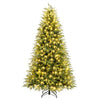 7.5FT Prelit Artificial Christmas Tree, Hinged Xmas Tree with 1449 Branch Tips