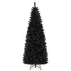 6FT Prelit Pencil Black Christmas Tree, Artificial Slim Xmas Tree with 618 Branch Tips