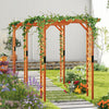 84.5" Wooden Garden Arch, Archway Arbor Trellis for Climbing Roses, Vines and Vegetables