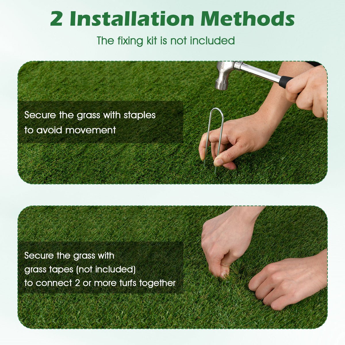Realistic Artificial Turf Grass, 6 x 10 FT Artificial Synthetic Fake Grass with Drainage