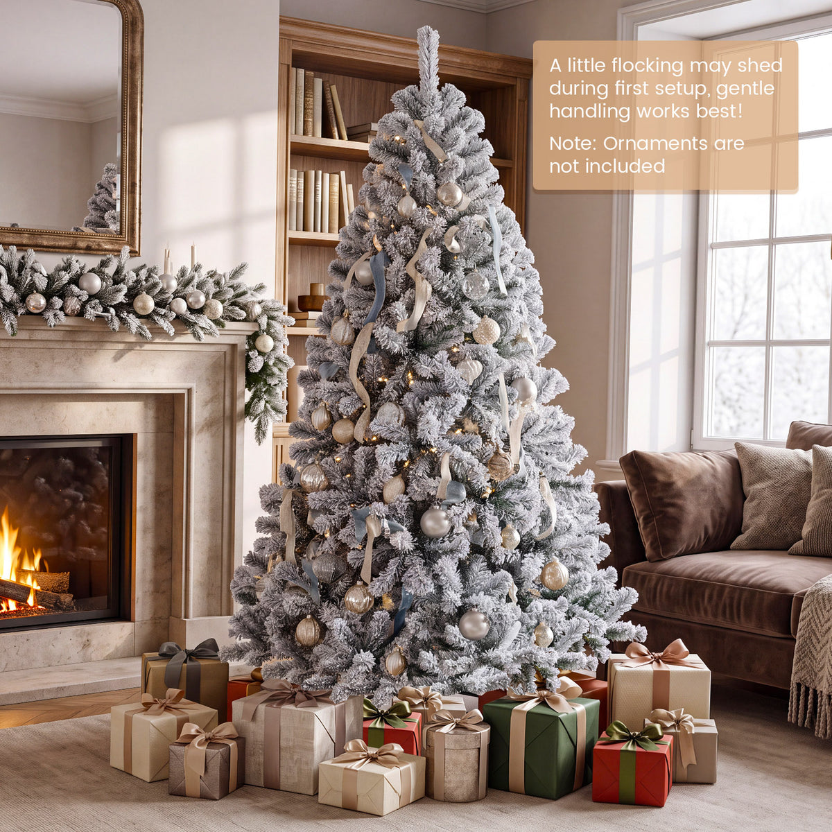7.5/6 FT Prelit Artificial Christmas Tree, Smart RGB & Warm White LED Lights